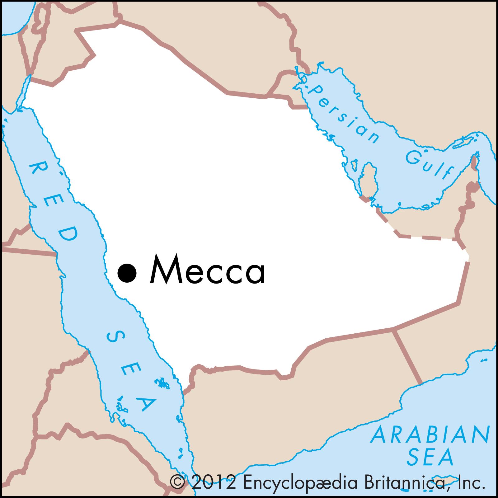 Мекка и медина на карте