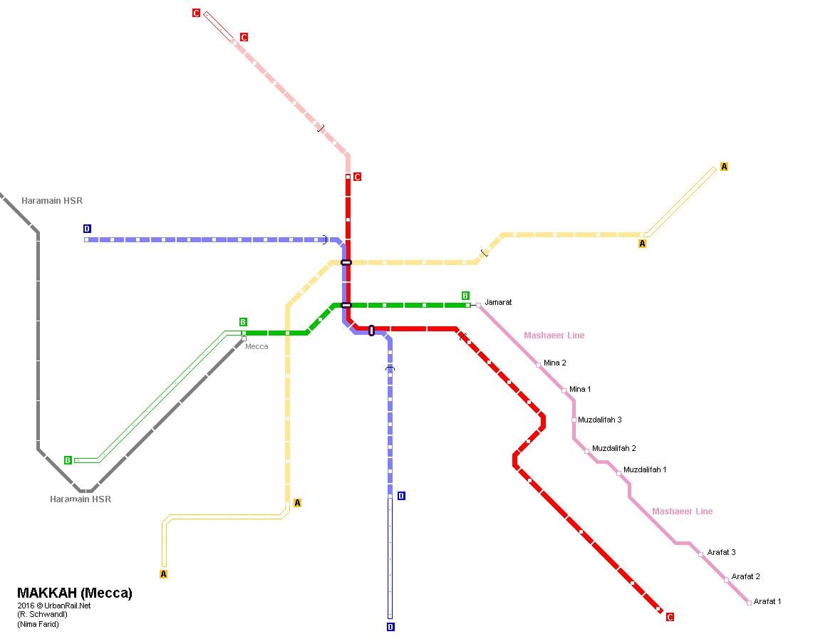 карта метро в Мекке