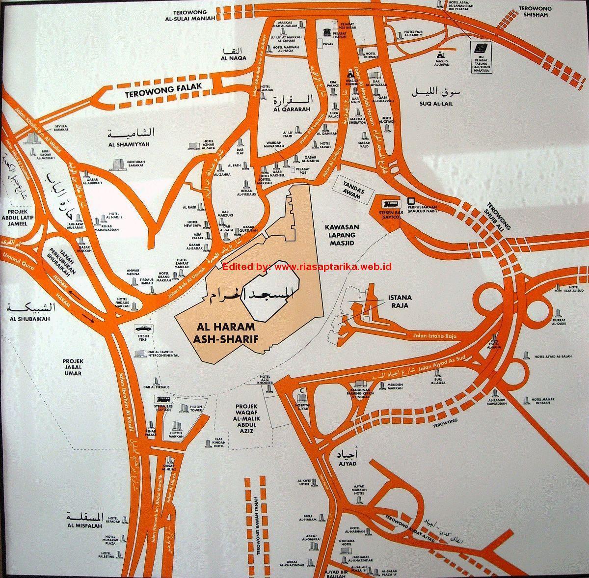 карта misfalah Мекка карте