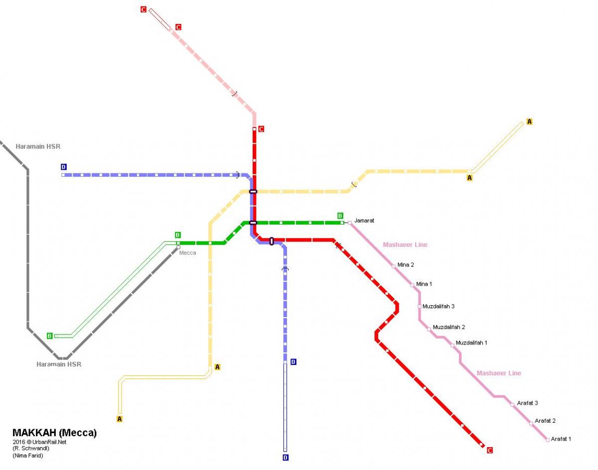 карта метро в Мекке 