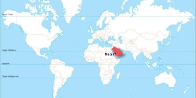 Мекка на карте мира